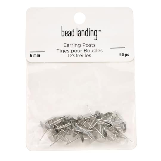 12 Packs: 60 ct. (720 total) Flat Earring Posts by Bead Landing™